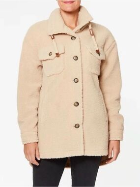 Koolaburra by UGG fleece Sherpa jacket oversized Cozy Cream Button-Up